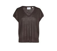 Comma Strick-Pullunder Damen V-Ausschnitt Braun Gr. M – 57% Leinen, 27% Viskose, 16% Polyester