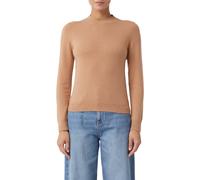 comma Strickpullover aus Wolle-Kaschmir-Mix mit Rundhalsausschnitt in Camel, Größe 42