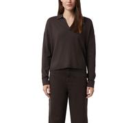 Strickpullover COMMA, Damen, Gr. 46, schwarz chocolate, Strick, Obermaterial: 80% Viskose, 20% Polyamid, unifarben, regular fit normal, V-Ausschnitt, Pullover Strickpullover, mit V-Ausschnitt und Polo