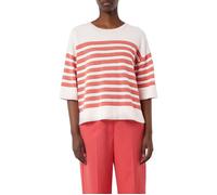 comma Gestreifter Strickpullover im Relaxed Fit Koralle S