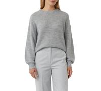Strickpullover, Damen, Gr. 42, grau melange, Strick, Obermaterial: 40% Polyacryl, 35% Polyamid, 15% Wolle, 10% Alpaka, COMMA CASUAL IDENTITY, meliert, relaxed fit hüftlang, Rundhals, Pullover Strickpu