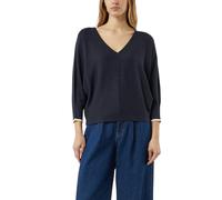 comma Strickpullover aus Viskose-Mix mit V-Ausschnitt in Marine, Größe S