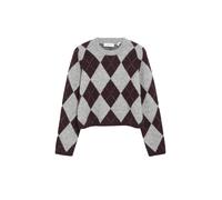 comma - Pullover mit Jacquardmuster grau/rot - Gr. - 34