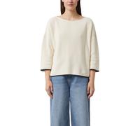Comma Damen Strickpullover U-Boot-Ausschnitt 100% Baumwolle Kontrastdetails Beige Gr. 36
