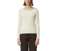 Rippstrickpullover mit Trompeten-Ärmeln creme 38