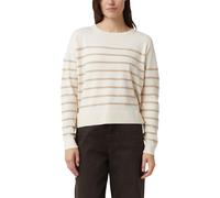 Comma Strickpullover Feinstrick Viskosemix mit Strukturstreifen Damen Beige Größe 44
