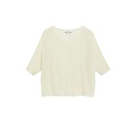 Rundhalspullover COMMA, Damen, Gr. S (36), eggnog, Strick, Obermaterial: 55% Leinen, 45% Viskose, unifarben, regular fit normal, Rundhals, Pullover Rundhalspullover, in Feinstrick (16546941-S) eggnog