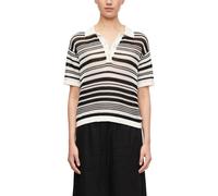 Comma T-Shirt Regular Fit Strick-Optik Schwarz Größe 38