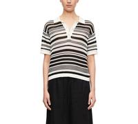 COMMA Regular Fit T-Shirt in Strick-Optik in Black, Größe 42