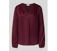 comma Regular Fit Bluse aus Viskose mit V-Ausschnitt in Bordeaux, Größe 38