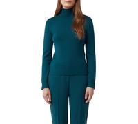 comma Pullover aus Viskose-Mix mit Rollkragen in Petrol, Größe 40