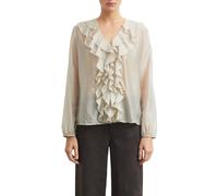 Leicht transparente Jacquard-Bluse beige 46