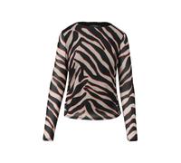 comma - Rundhals-Shirt mit seitlicher Raffung rot/schwarz - Gr. - 34