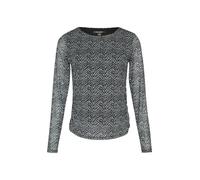 comma - Rundhals-Shirt mit seitlicher Raffung schwarz - Gr. - 38