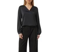 Comma Satin-Bluse mit V-Ausschnitt und elastischen Bündchen