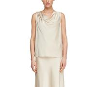 Comma Bluse Satin mit Wasserfall-Ausschnitt Beige Größe 42