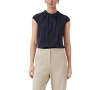 Comma Satinbluse Marine Blue mit Raffung Damen Größe 40