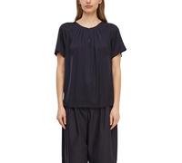 COMMA Blusenshirt mit Schlüsselloch-Ausschnitt in Marine, Größe 36