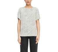 Satinbluse mit Raffung und All-over-Print 34 creme|schwarz 2175831.04A1.34