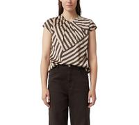 Satinbluse mit Raffung und All-over-Print braun|beige 46