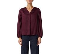 comma Regular Fit Bluse aus Viskose mit V-Ausschnitt in Bordeaux, Größe 38