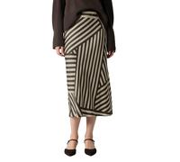 comma Midirock mit elastischem Bund in Beige, Größe 42