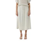 Comma Rock Satinrock in Midilänge mit Bindedetail Beige Größe 34