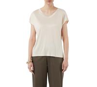 T-Shirt COMMA, Damen, Gr. 36, beige (dune sand), Single Jersey, Obermaterial: 100% Viskose, unifarben, casual, regular fit taillenbedeckt, V-Ausschnitt, Kurzarm, Shirts, mit V-Ausschnitt (66652064-36)