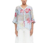 COMMA Relaxed Fit Bluse aus Viskose-Mix im Allover-Look in Bleu, Größe L