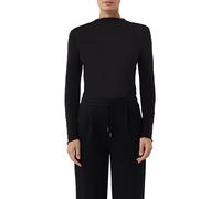 Langarmshirt "semitransparente Optik", Damen, Gr. 38, schwarz, Single Jersey, Obermaterial: 76% Lyocell, 19% Wolle, 5% Elasthan, COMMA CASUAL IDENTITY, unifarben, casual, slim fit hüftlang, Rundhals, 