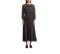 COMMA Maxikleid in semitransparentem Design in Dunkelbraun, Größe 46