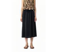 A-Linien-Rock COMMA, Damen, Gr. 36, schwarz, Web, Obermaterial: 100% Polyester, unifarben, casual, normal lang, Röcke, mit elatstischem Bund und Kordelzug (16825859-36) schwarz