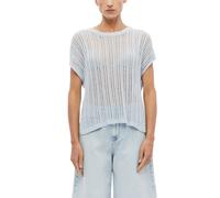 Poncho aus Viskosemix mit Glitzergarn blau L