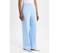 Anzughose COMMA, Damen, Gr. 40, N-Gr, canal blau, Web, Obermaterial: 51% Baumwolle, 46% Polyester, 3% Elasthan, unifarben, casual, loose fit knöchellang, Hosen, mit Bügelfalte (57151721-40) canal blau