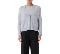 Strickjacke COMMA, Damen, Gr. 42, grau, Strick, Obermaterial: 50% Wolle, 30% Polyamid, 20% Modal, unifarben, casual, hüftbedeckend, tiefer V-Ausschnitt, Langarm Flachstrickbündchen, Strickjacken (7134