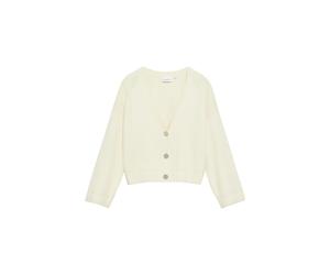 comma - Strickjacke mit V-Ausschnitt im Boxy-Fit beige - Gr. - 40