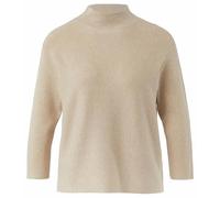 Strickpullover COMMA, Damen, Gr. 44, beige, Strick, Obermaterial: 80% Viskose, 20% Polyamid, unifarben, casual, regular fit taillenbedeckt, ohne Ausschnitt, 3/4-Ärmel Fledermausärmel gerader Abschluss