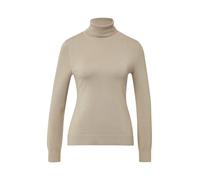 comma Strickpullover mit gerippten Abschlüssen in Taupe, Größe 36