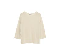 3/4 Arm-Pullover COMMA, Damen, Gr. 44, oat milk, Strick, Obermaterial: 57% Leinen, 27% Viskose, 16% Polyester, unifarben, lässig geschnitten hüftbedeckend, Rundhals, abgesteppte Kante, Pullover, Leich