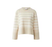 comma - Strickpullover beige|weiß - Gr. - 38