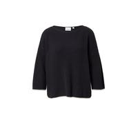 Comma Strickpullover Damen U-Boot-Ausschnitt 100% Baumwolle Navy Gr. 36 Kontrastdetails