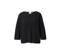 Strickpullover COMMA, Damen, Gr. 36, navy, Strick, Obermaterial: 100% Baumwolle, kontrastfarbene Details, unifarben, regular fit normal, U-Boot-Ausschnitt, kontrastfarben, Pullover Strickpullover, mit