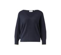 comma Strickpullover aus Viskose-Mix mit V-Ausschnitt in Marine, Größe XS
