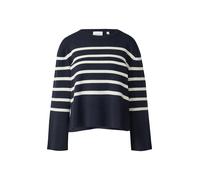 comma Strickpullover mit gerippten Abschlüssen in Marine, Größe 38