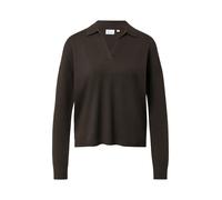 Strickpullover COMMA, Damen, Gr. 42, schwarz chocolate, Strick, Obermaterial: 80% Viskose, 20% Polyamid, unifarben, regular fit normal, V-Ausschnitt, Pullover Strickpullover, mit V-Ausschnitt und Polo