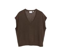 Comma Strick-Pullunder Damen V-Ausschnitt Braun Gr. M – 57% Leinen, 27% Viskose, 16% Polyester