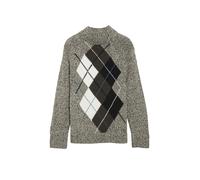 Comma Strickpullover Mouliné mit Intarsien-Motiv braun/mehrfarbig Größe S