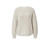 Comma Strickpullover Oversized mit gerippten Abschlüssen und Glitzergarn Offwhite Größe 40