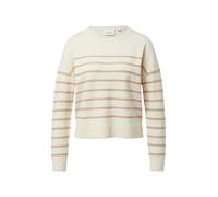 Comma Strickpullover Feinstrick Viskosemix mit Strukturstreifen Damen Beige Gr. 42