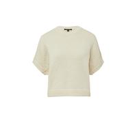 comma - Kurzarm-Pullover im Loose Fit aus Ajourstrick beige - Gr. - L